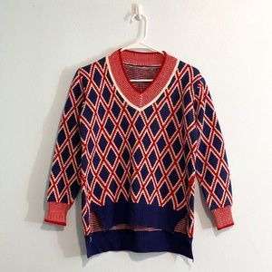 Zaful High-Low Argyle Sweater